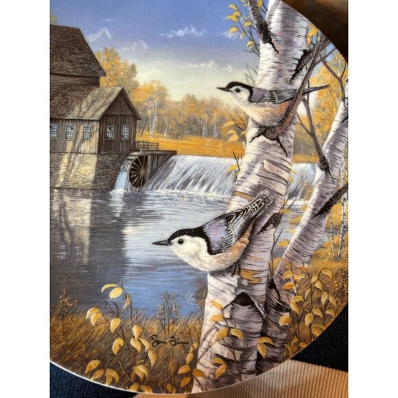 Knowles "Nuthatches in Fall" Collectors Plate Plate only 8.5" by Sam Timm - Picture 5 of 5